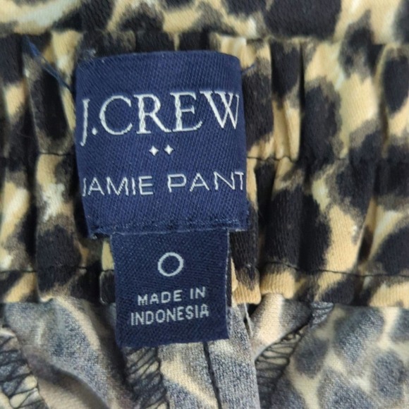 J. Crew Jamie Pants Leopard Print Pull on High Waisted Sz.0 - Picture 10 of 10
